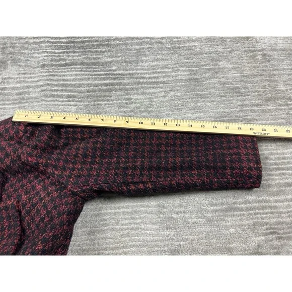 Liz Claiborne Collection Blazer Medium Womens Red Black Houndstooth Wool‎ Blend - Picture 6 of 10
